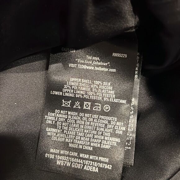 Ted Baker - Black and white evening dress 100% silk top portion size 1 US size 4 - Picture 4 of 11